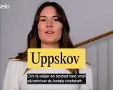 Kvinna pratar om uppskov av vinstskatt vid bostadsförsäljning.