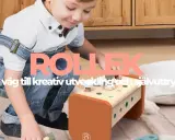 Barn leker med träleksaker, perfekt för inspiration till barnrummets hyllor. En väg till kreativ utveckling och självuttryck.
