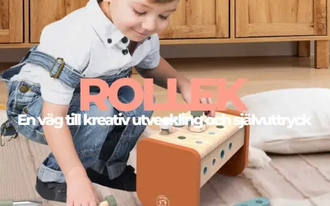 Barn leker med träleksaker, perfekt för inspiration till barnrummets hyllor. En väg till kreativ utveckling och självuttryck.